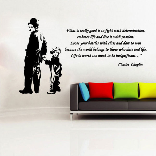 East Urban Home Wandtattoo Charlie Chaplin | Wayfair.de